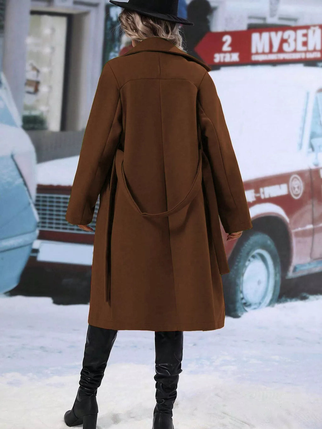 Double-breasted Lapel Collar Overcoat (23)