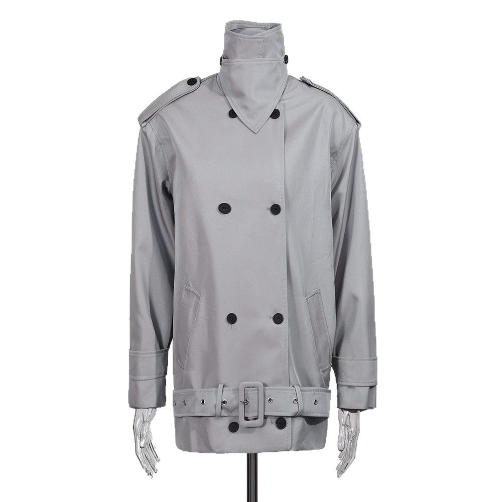 Double-breasted Cropped Trench Coat photo 1