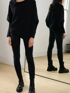 Full Size Boat Neck Batwing Sleeve Knit Top (6)