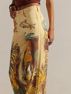 Printed Wide Leg Jeans (7)