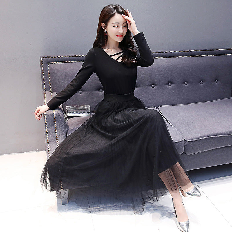 V-neck Black Dress photo 4
