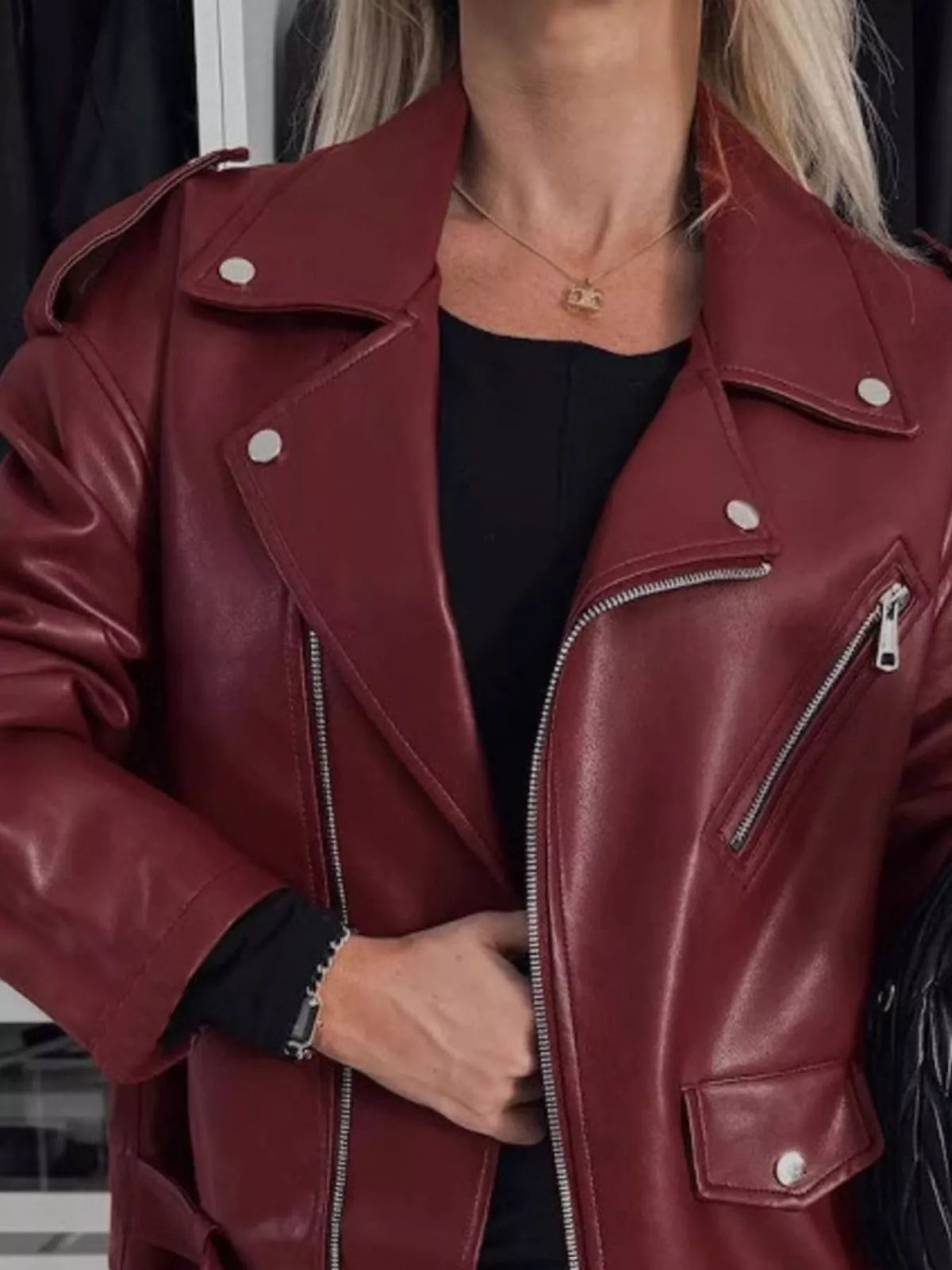 Full Size Zip Up Long Sleeve Jacket Plus (3)