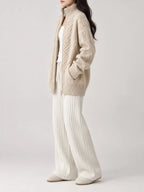 Full Size Cable-knit Zip-up Cardigan Plus (4)