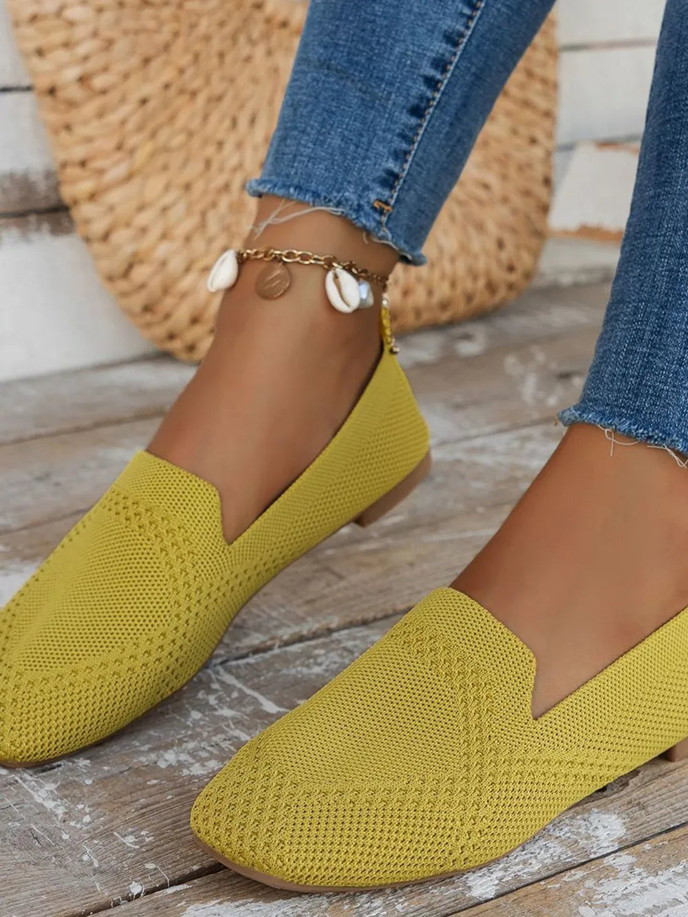Square Toe Flat Slip-ons (9)