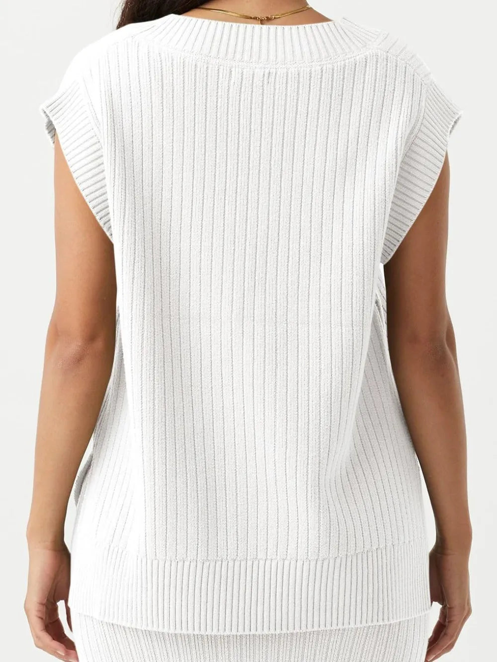 Ribbed V-neck Sweater Vest (6)