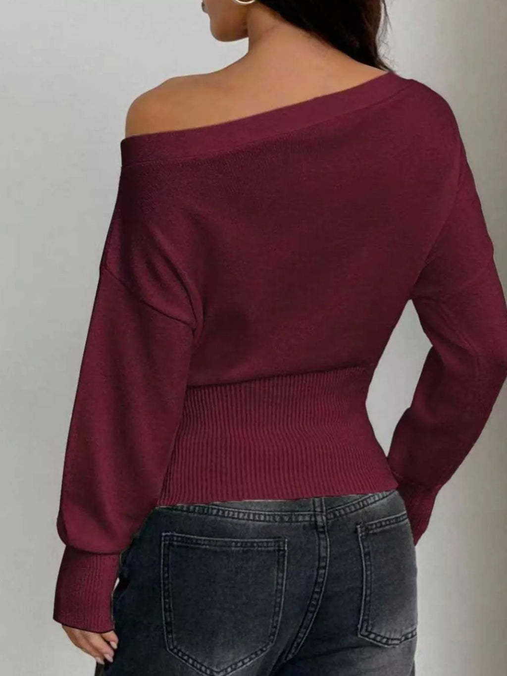 One Shoulder Cropped Sweater (10)