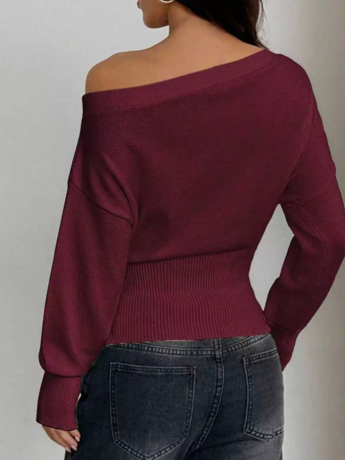 One Shoulder Cropped Sweater (10)