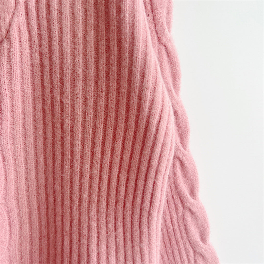 Ribbed Half Zip Long Sleeve Sweater (4)