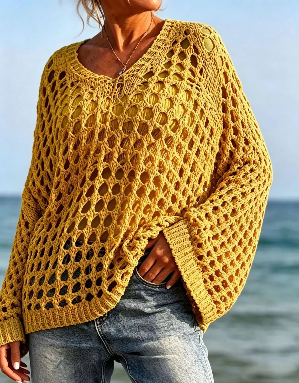 Lightweight Openwork Crochet Knit Cover Up (3)
