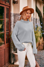 Mock Neck Drop Shoulder Sweater (14)