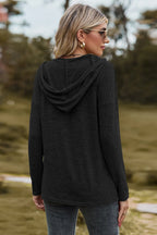 Drawstring Dropped Shoulder Hooded T-shirt (15)