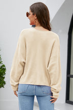 V-neck Drop Shoulder Long Sleeve Knit Top (10)