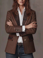 Full Size Lapel Collar Slim Fit Blazer Plus (2)