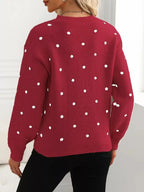 Polka Dot Round Neck Sweater (2)
