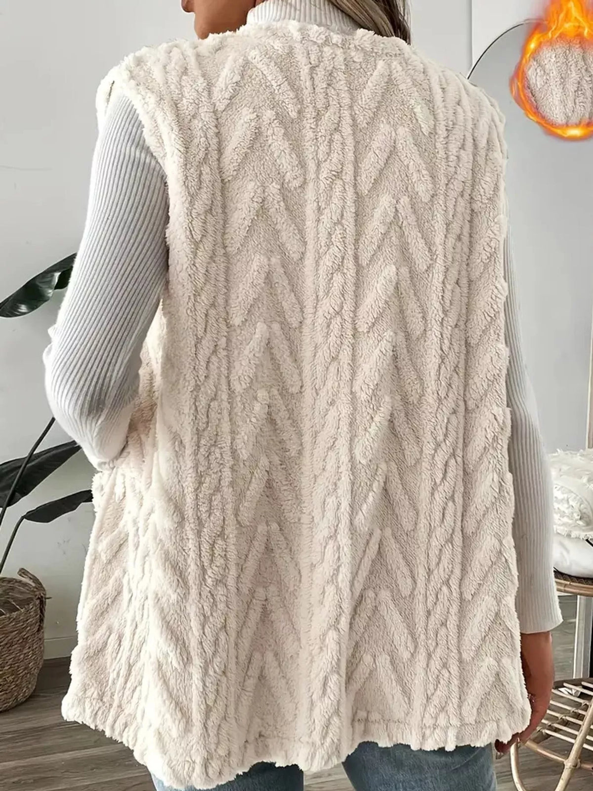Sherpa Open Front Vest Coat (11)