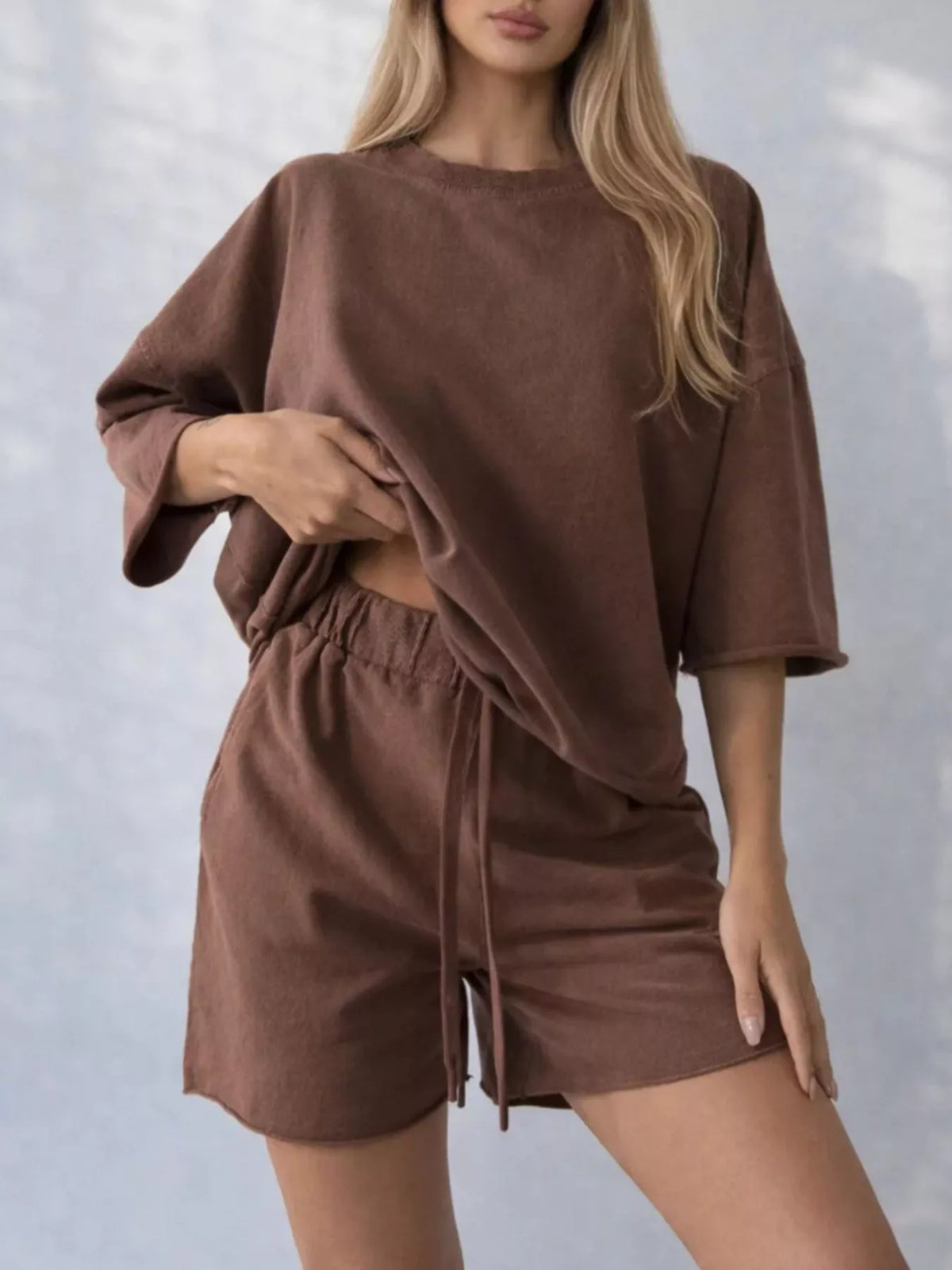 Vintage Wash Oversized Tee Shorts Set (3)