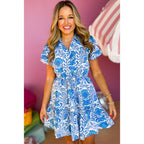 Vintage Floral Print Waist-controlled Slimming Flounce Dress photo 4