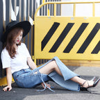 Oversized High-rise Side Wide-leg Jeans photo 4