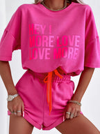 Letter Graphic Top Shorts Set (2)