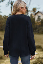 Textured V-neck Dropped Shoulder T-shirt (9)
