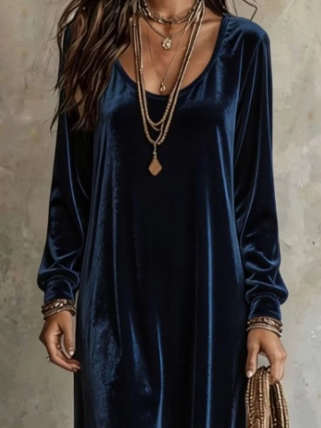 Velvet Maxi Dress Flowy Hem (8)