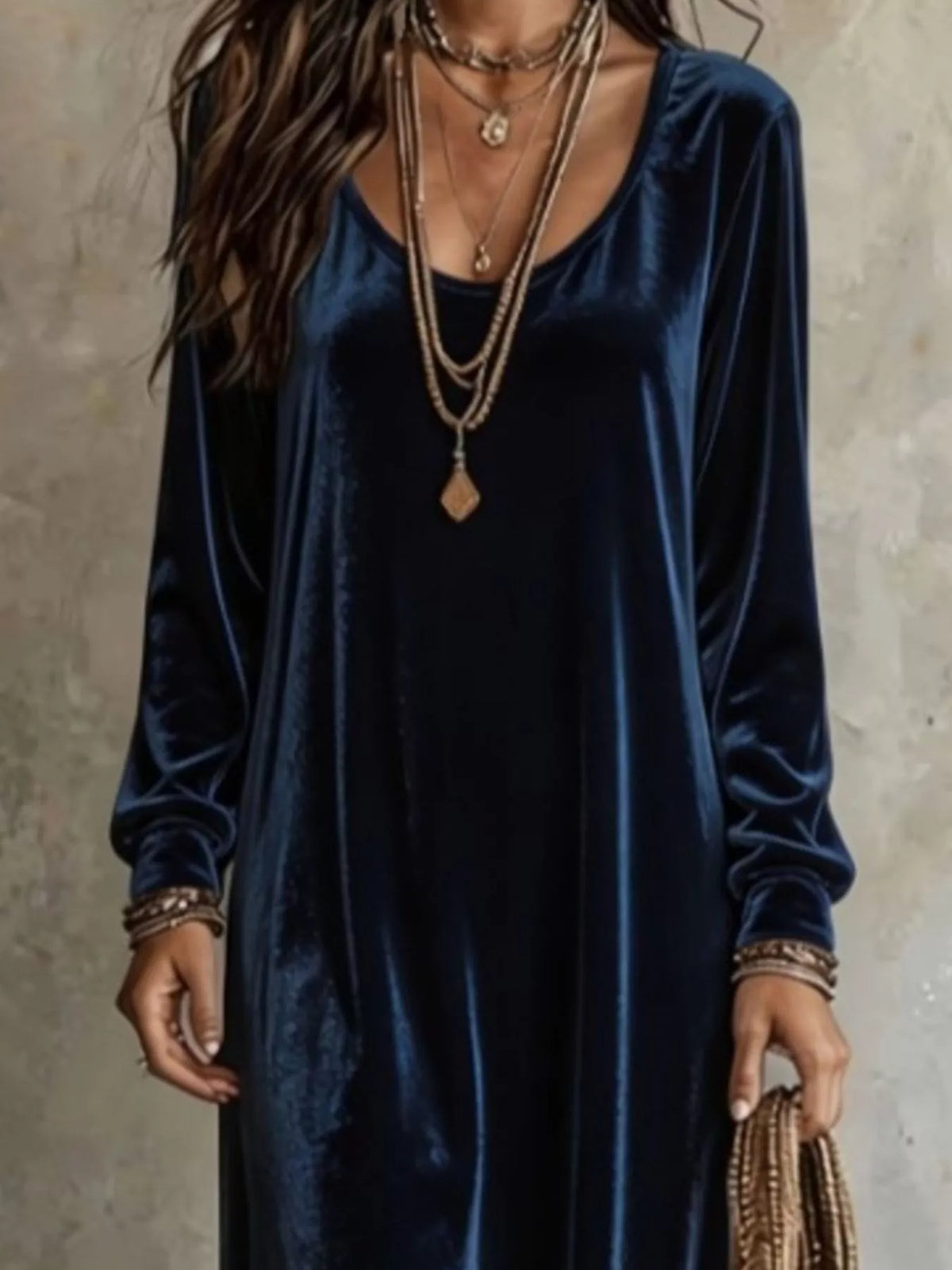 Velvet Maxi Dress Flowy Hem (8)