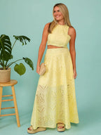 Eyelet Lace Top Maxi Skirt Set (9)