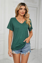Short Sleeve V-neck T-shirt (4)