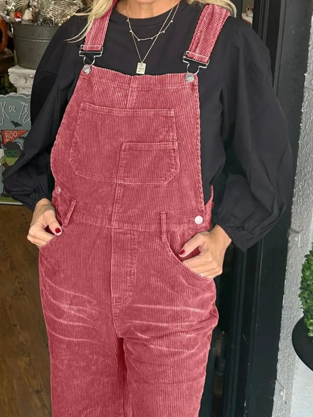 Distressed Wide Leg Corduroy Overalls (8)