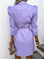 3/4 Sleeve Belted Blazer Dress (9)