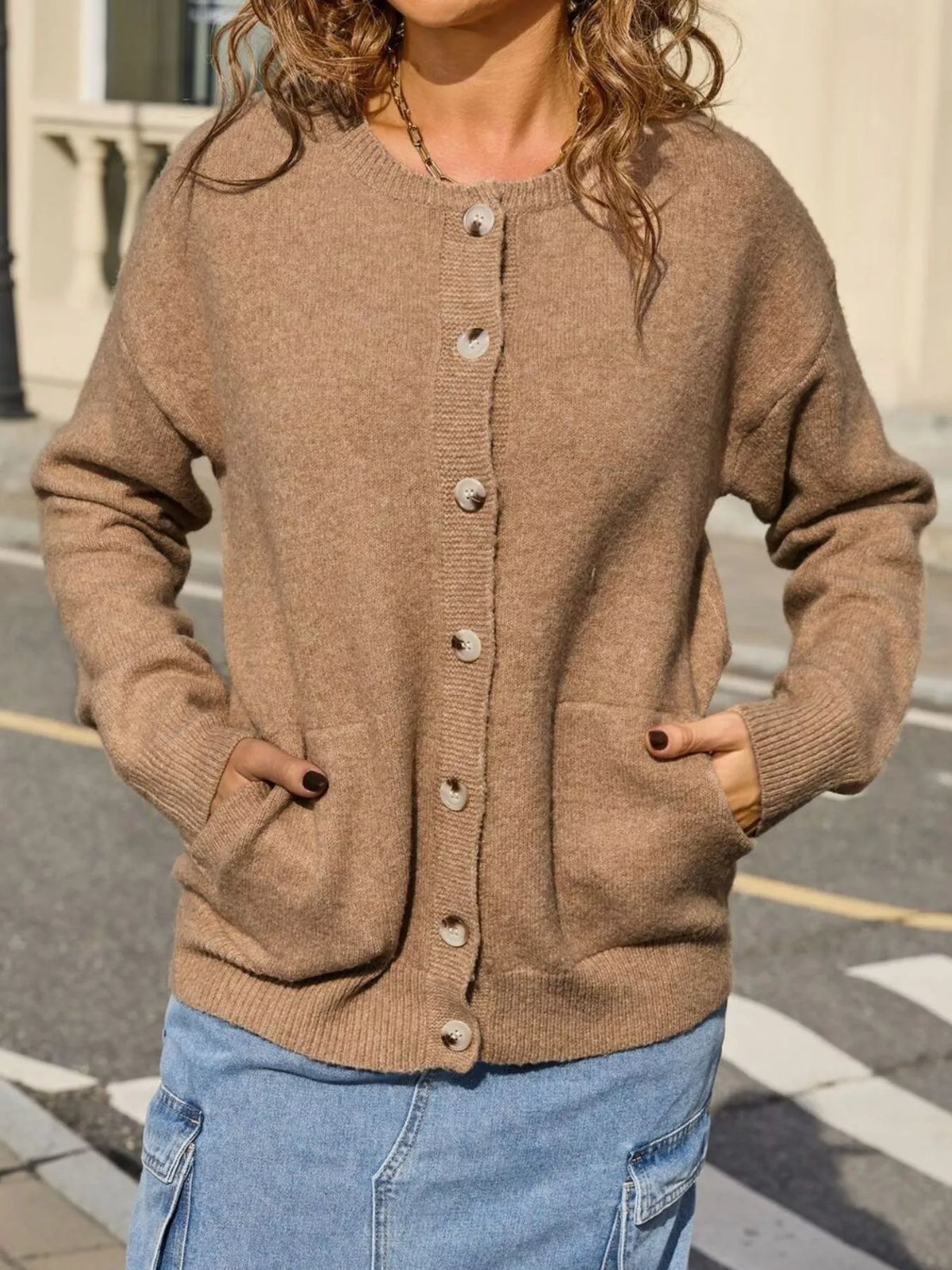 Casual Button-down Knit Cardigan (9)