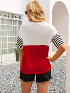 Striped Block Round Neck Tee (9)