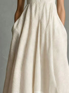 Full Size Striped Halter Neck Maxi Dress Pockets Plus (9)