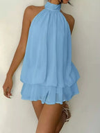 Halter Neck Chiffon Mini Dress (18)