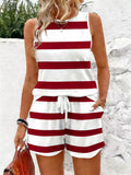 Striped Tank Top Shorts Set