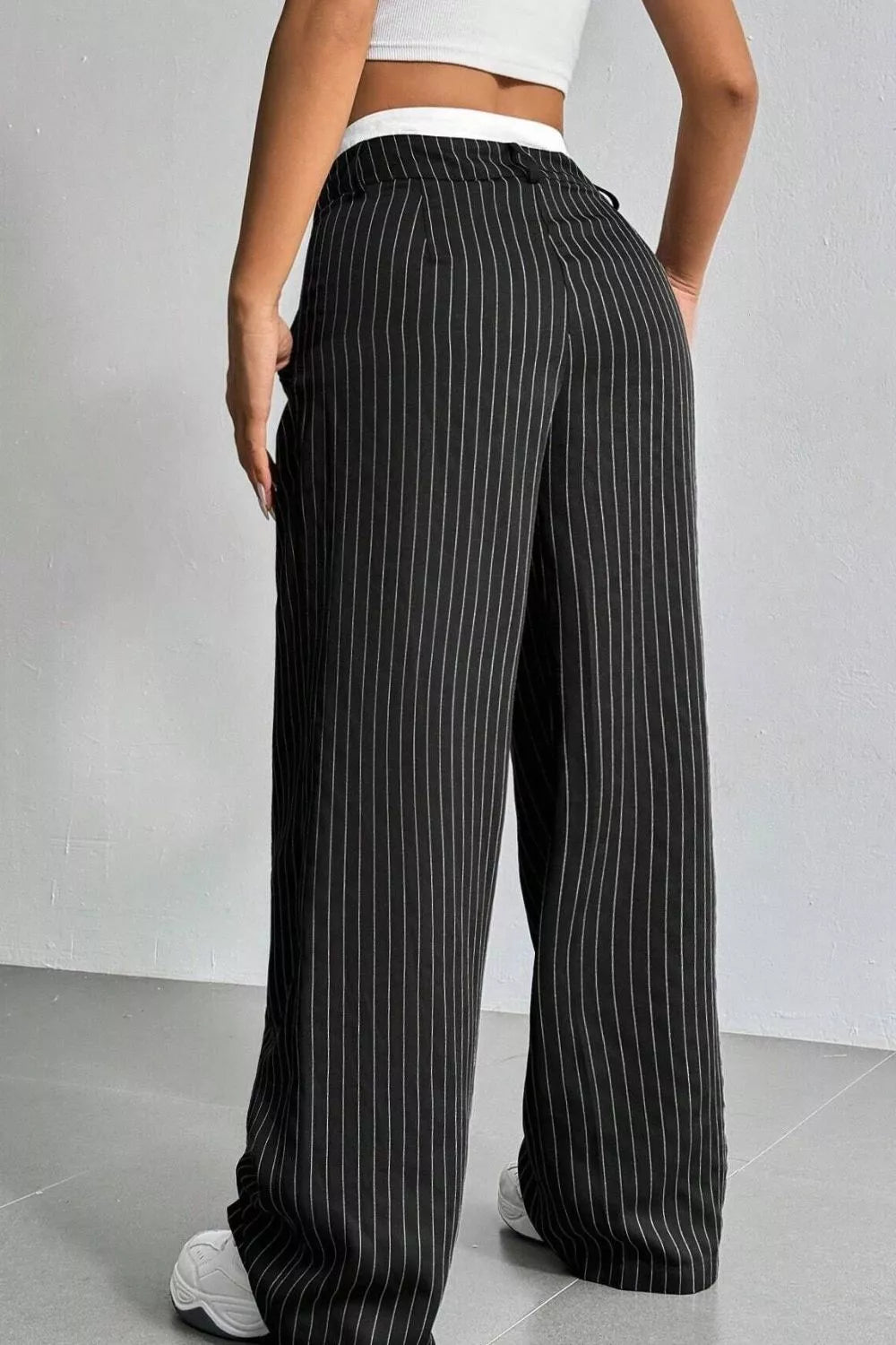 High-waisted Pinstripe Wide-leg Pants (14)