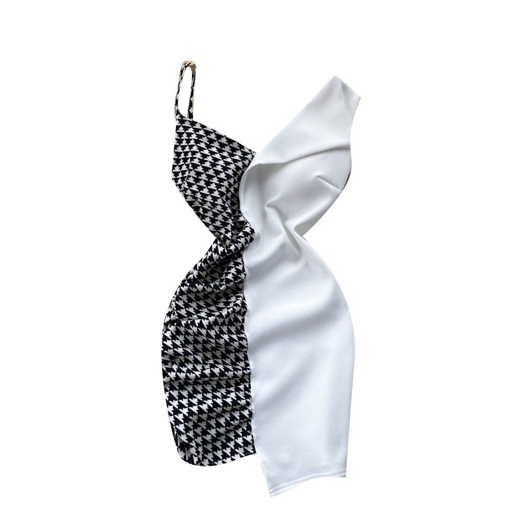 Contrast Panel Chic Slip Dress photo 1