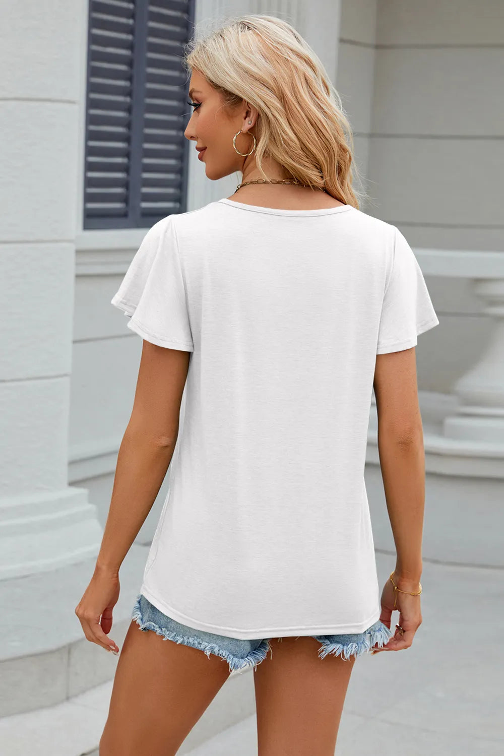 V-neck Short Sleeve T-shirt (13)