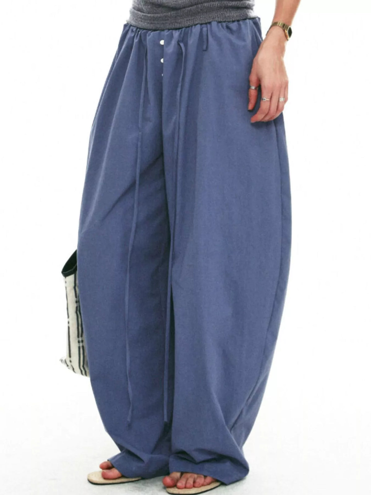 Drawstring Wide-leg Pants (4)