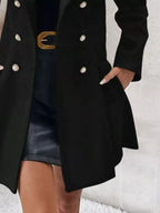 Double-breasted Wool Blend Coat (6)