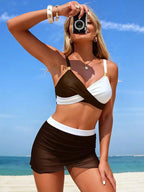 Two Tone Cami Skort Swim Set (22)