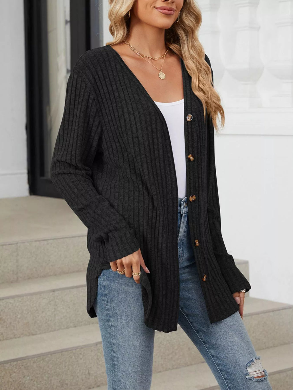 Ribbed Button-up Cardigan (14)