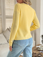 Button-front Ribbed Long Sleeve Cardigan (13)
