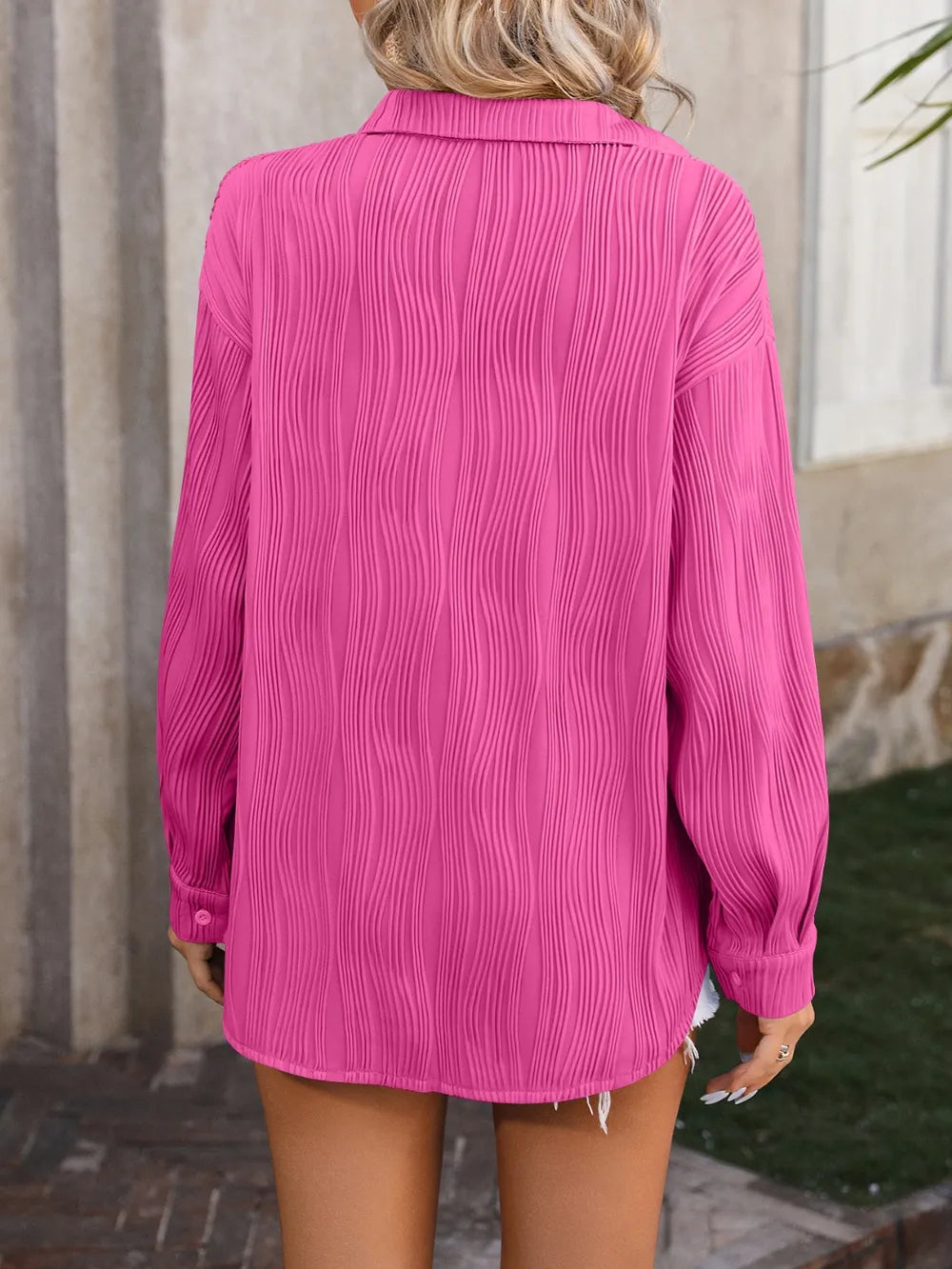 Button Up Dropped Shoulder Shirt (21)