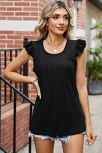 Ruffled Ruched Round Neck Tank (18)