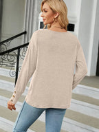 V-neck Long Sleeve T-shirt (9)