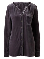 Notched Button Down Long Sleeve Shirt (3)