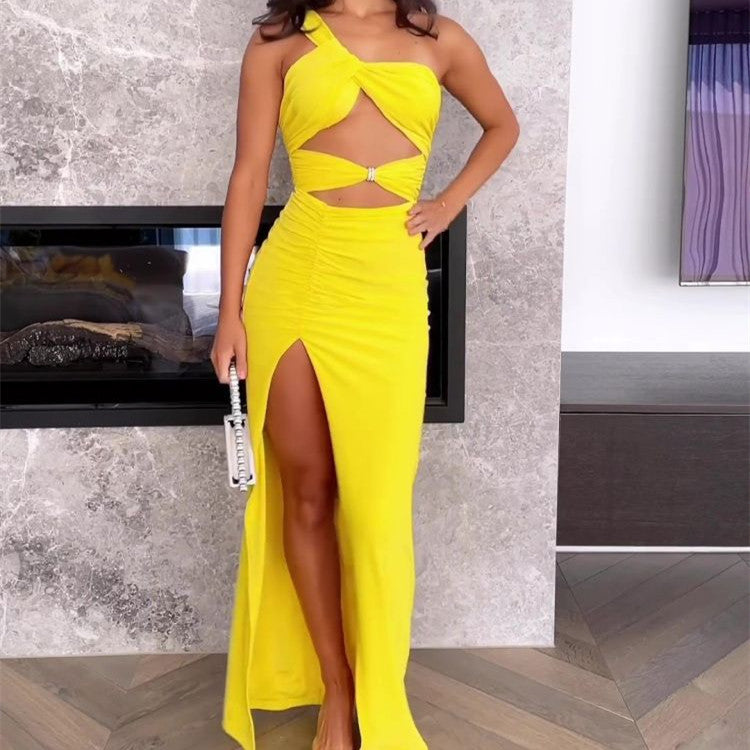 Twist Wrap Chest Solid Color Dress photo 16