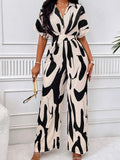 Abstract Print Wide-leg Jumpsuit