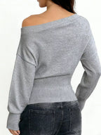 One Shoulder Cropped Sweater (16)